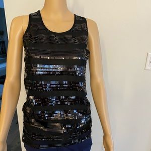 Ya Los Angeles black racer back sequin tank